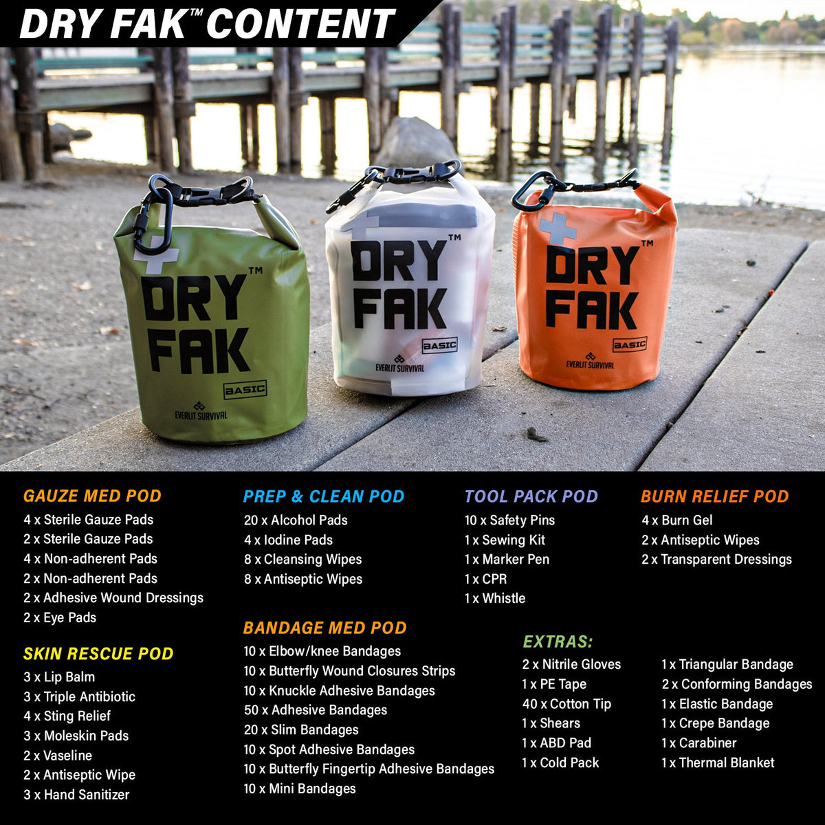 Everlit DRY FAK Waterproof First Aid Kit