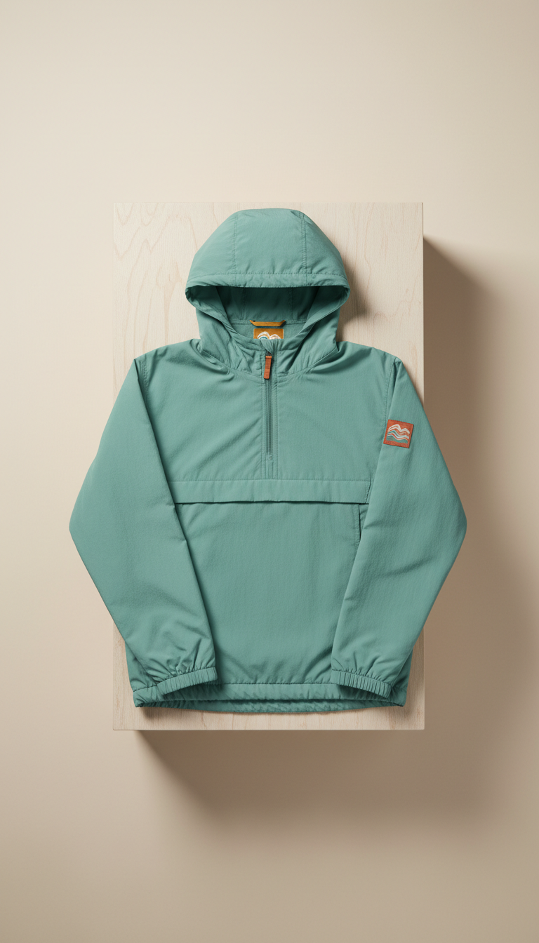 Seafoam Windbreaker with Packable Hood